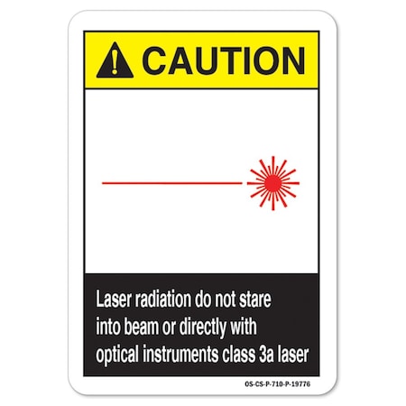 Signmission OSHA Caution, Laser Radiation Do Not Stare Into Beam, 24in X 18in Aluminum, OS-CS-A-1824-L-19776 OS-CS-A-1824-L-19776
